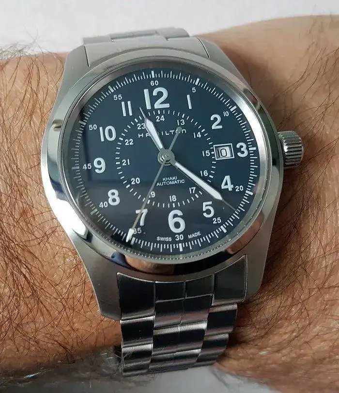 03. Hamilton Khaki Field Auto 42 mm 100M Blue Dial Bracelet #H70605143.jpg