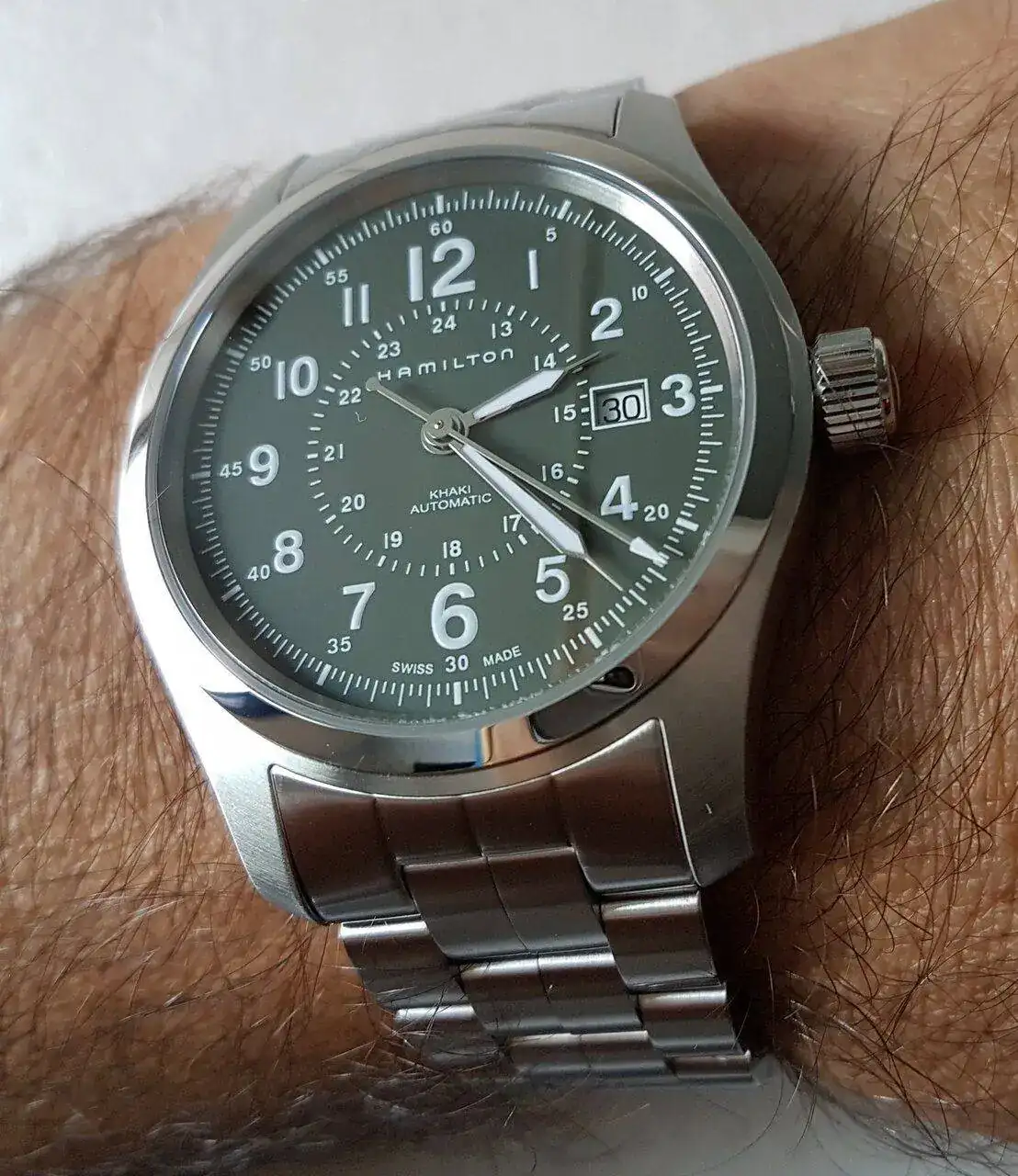 06. Hamilton Khaki Field Auto 42mm 100M Green Dial Cal. H10 Ref. H70605163.webp