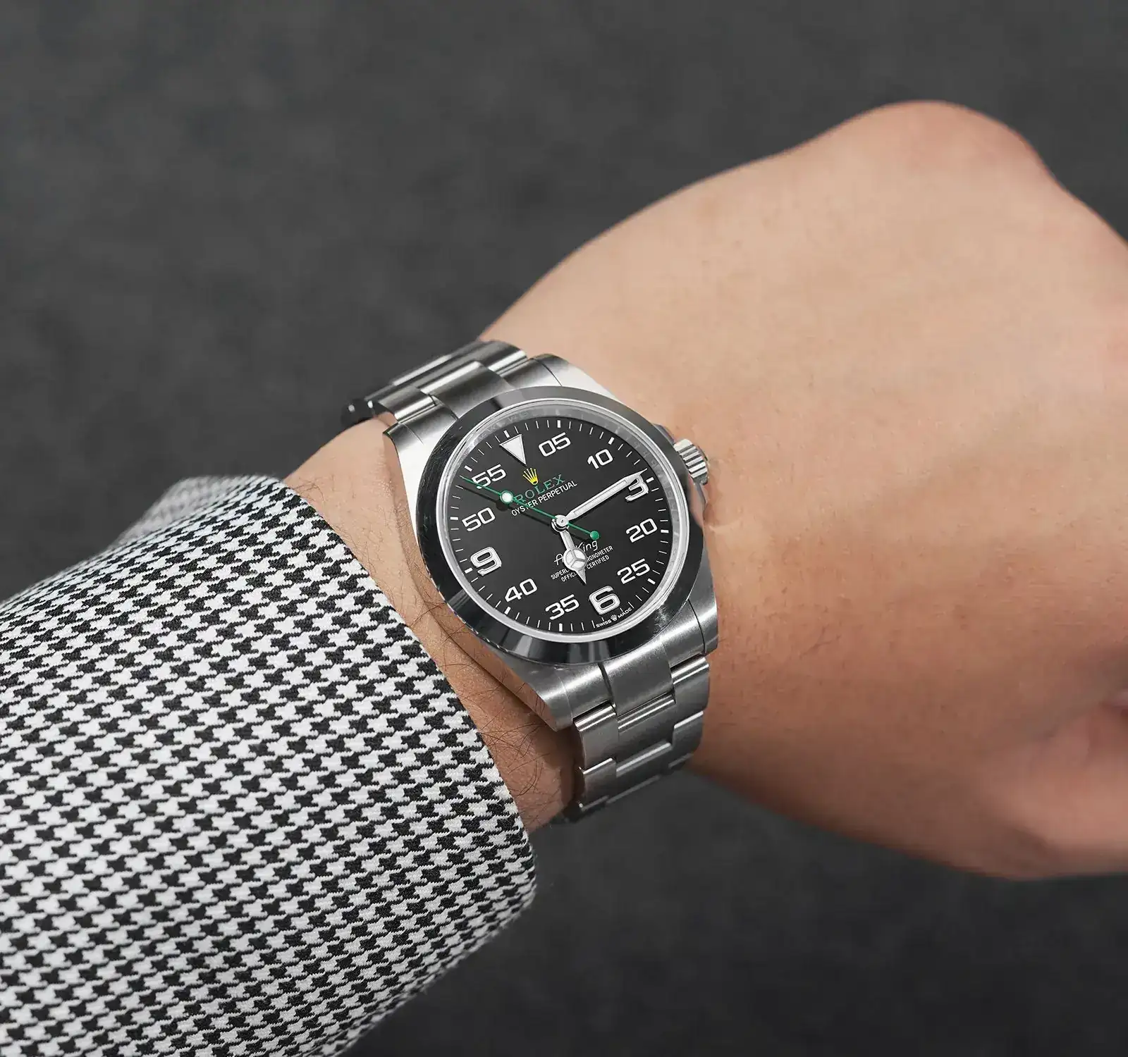 Pre-Owned Rolex Air-King Men Watch in Black Colour Dial