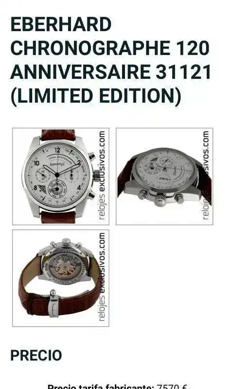Que os parece el eberhard 120 aniversario Relojes Especiales EL