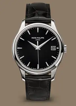 Patek Philippe | Reloj Calatrava automático con fecha y esfera negra  5227G-010