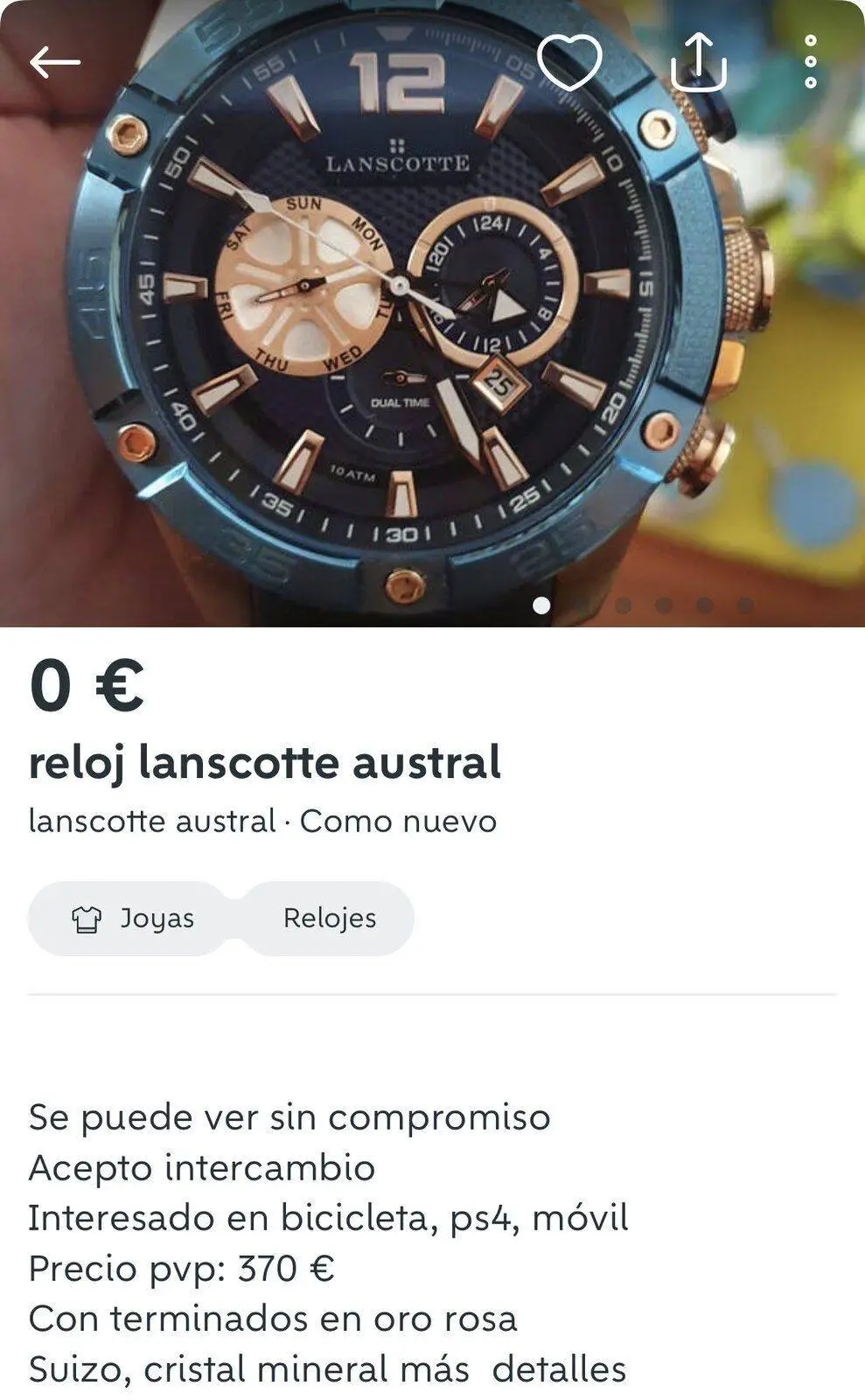 reloj lanscotte emblematic galería del coleccio - Compra venta en