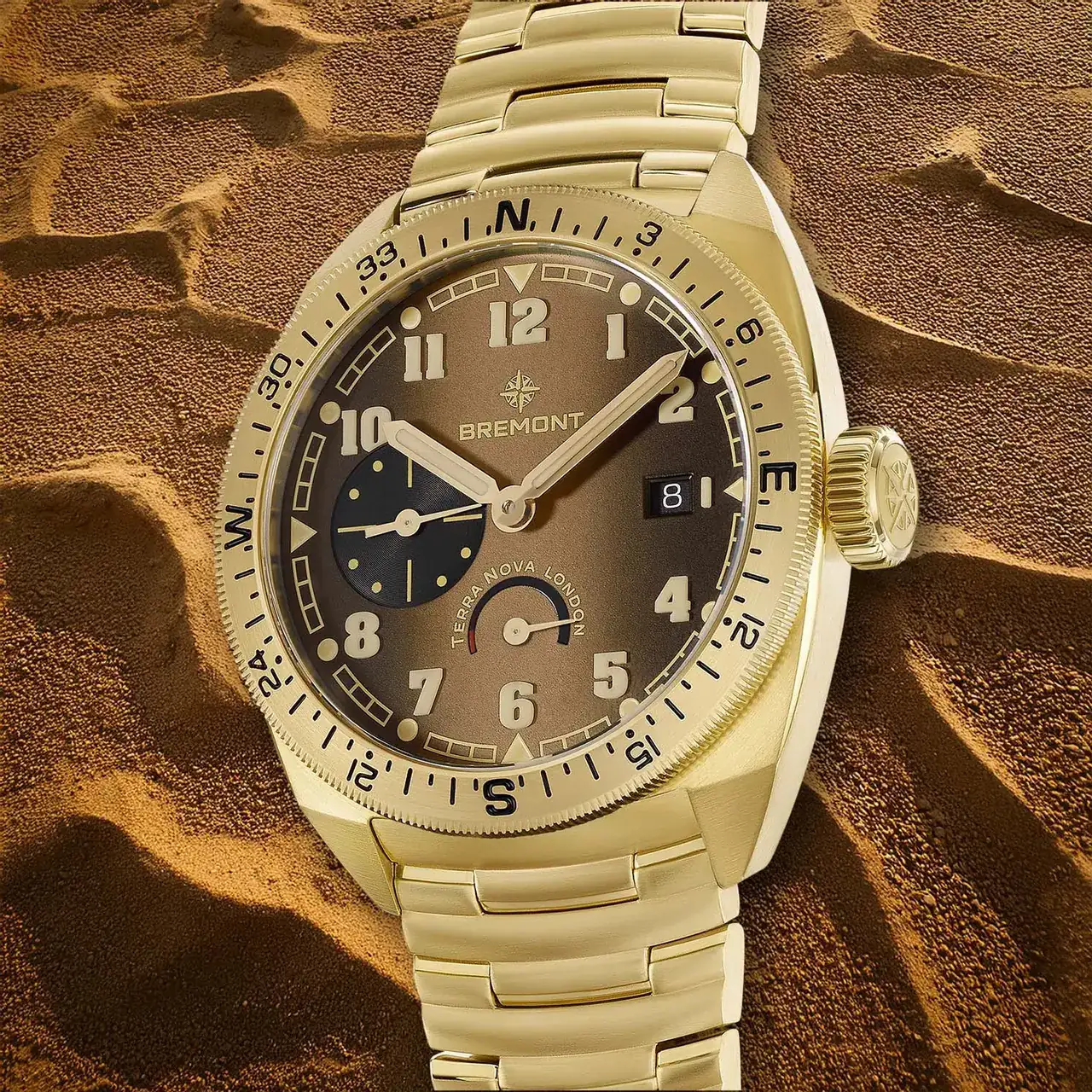 Bremont Terra Nova 40,5 mm Bisel giratorio Reserva de marcha Bronce - 3