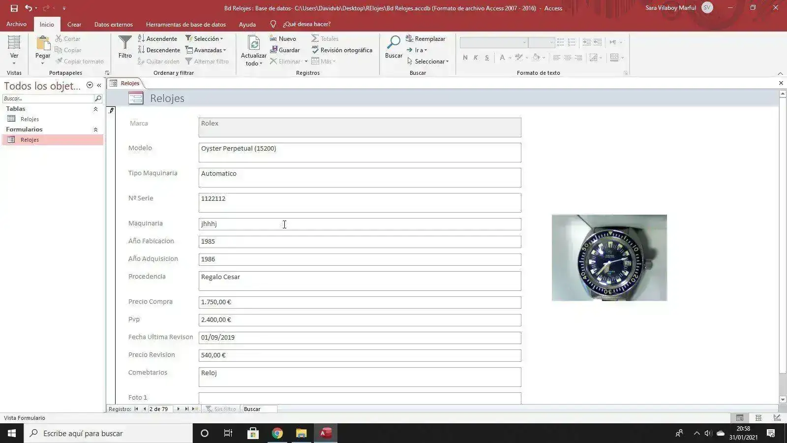 Access - Bd Relojes  Base de datos- CUsersDavidvbDesktopRElojesBd Relojes.accdb (Formato de a...webp