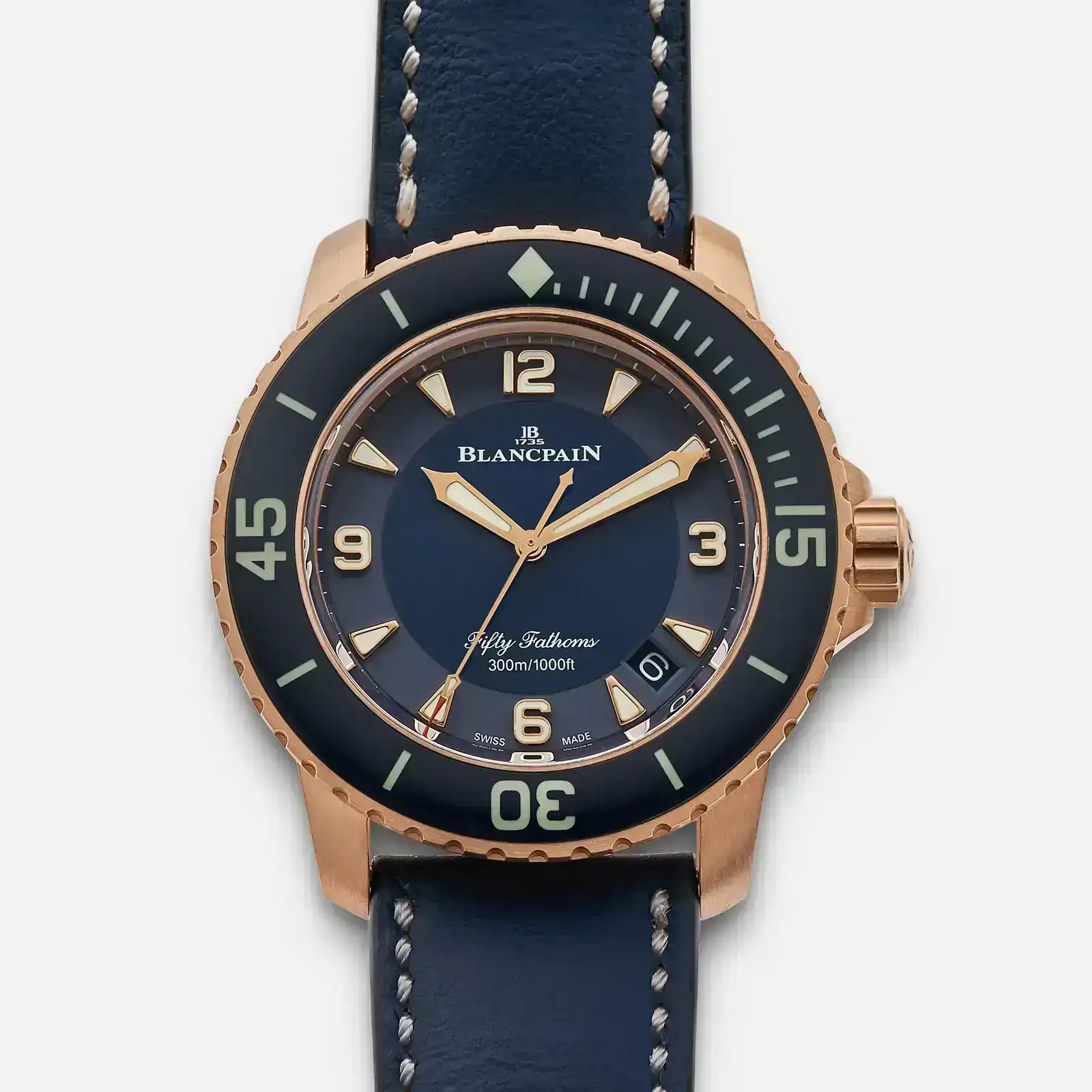 Blancpain Fifty Fathoms Automatique 45mm 300M Blue Dial, Red Gold & Ceramic Bezel (6).webp