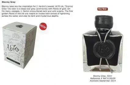 J. Herbin - &amp;amp;quot;1670&amp;amp;quot; Anniversary Ink - Stormy Grey