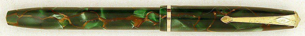 Conway Stewart 12 Fountain Pen green marble with brown-gold veining 2.jpg