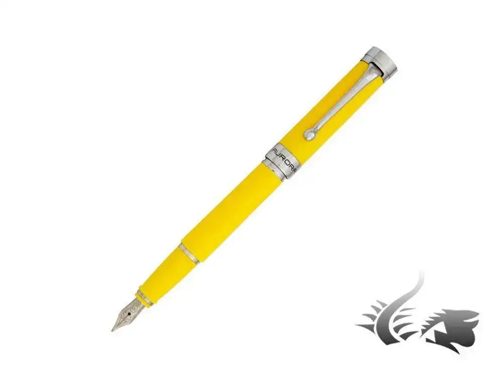 -EDO-Fountain-Pen-Resin-Chrome-Trim-Yellow-O11-Y-1.webp