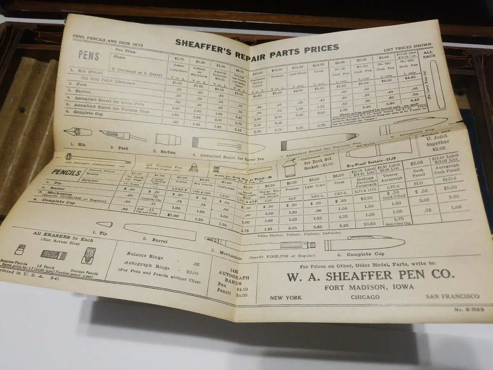 Estilográfica Sheaffer's 1941 Kit De Reparación 4.webp