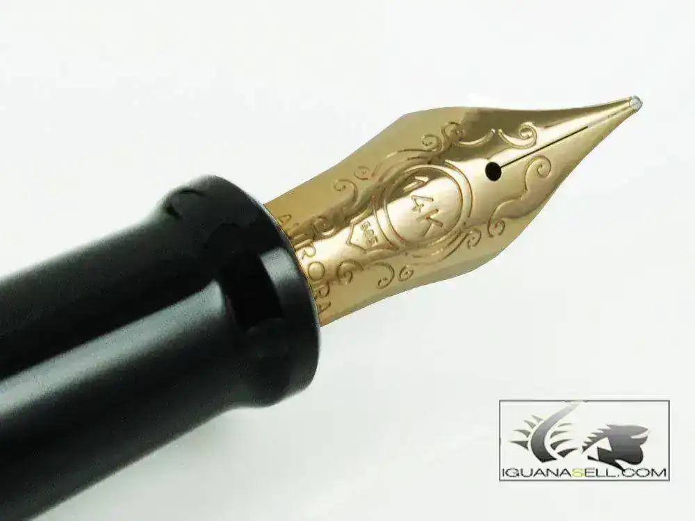 Fountain-Pen-Optima-Black-Resin-&-Gold-Nib-997NM-2.webp
