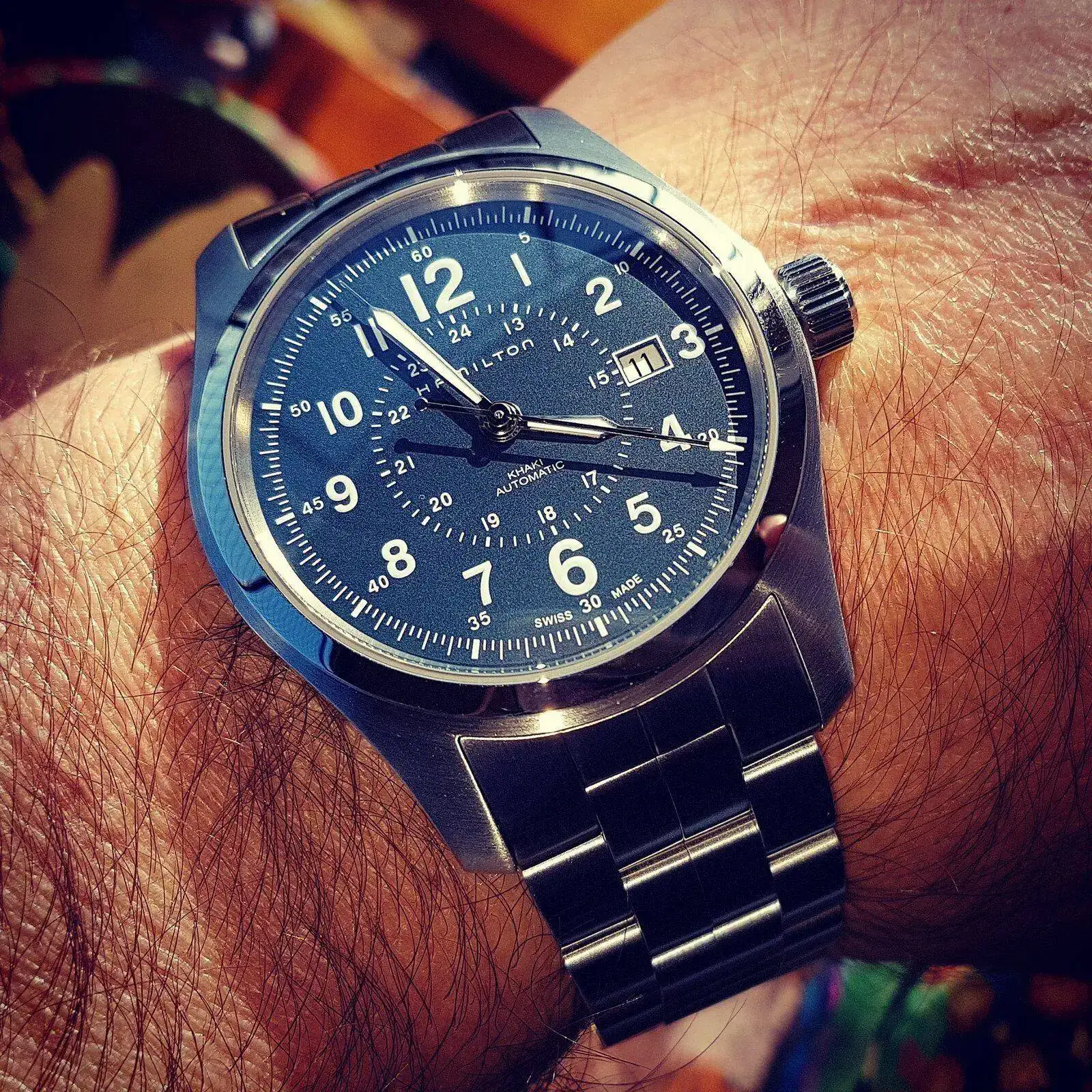 Hamilton Khaki Field Auto 42 mm 100M Blue Dial Bracelet #H70605143 (1).webp