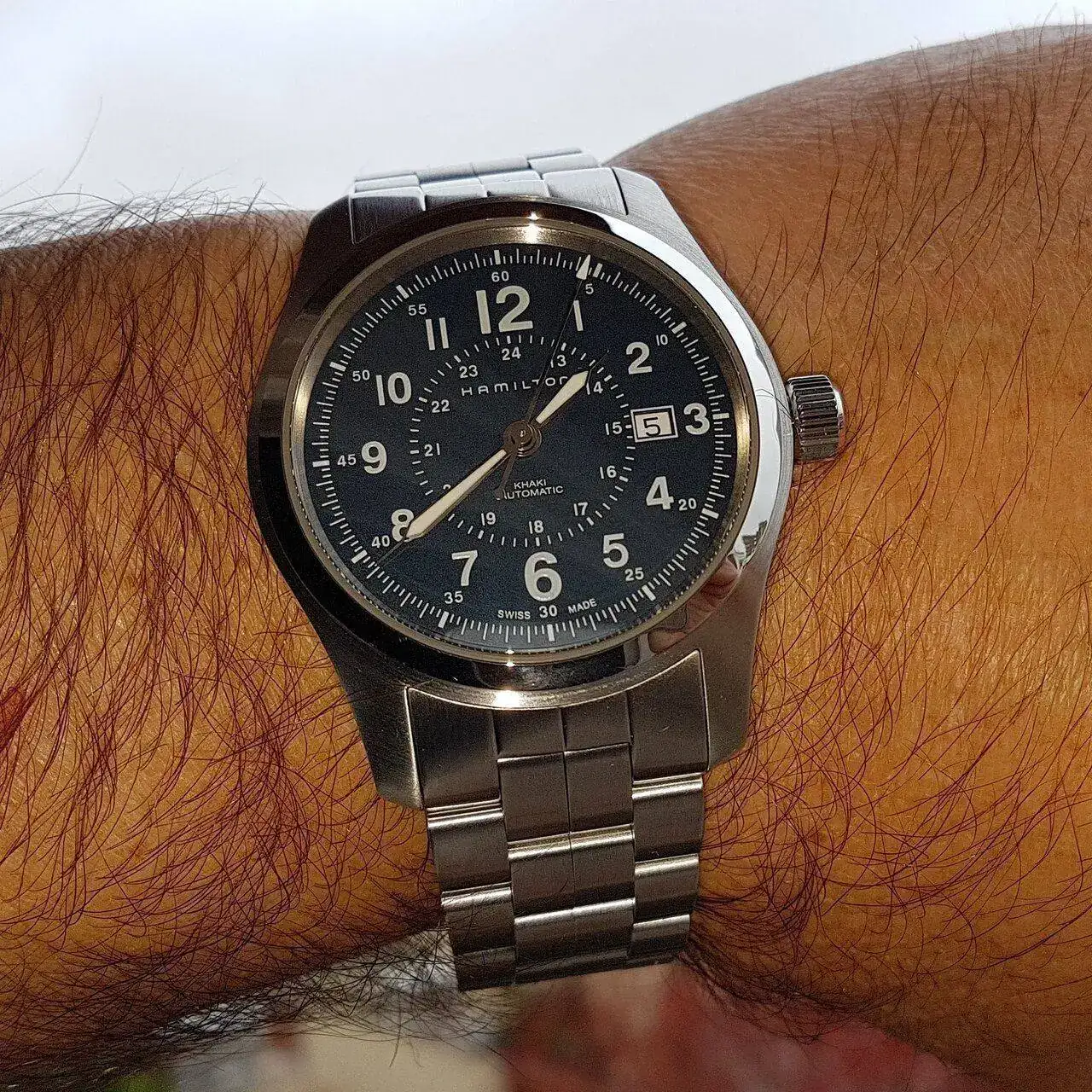 Hamilton Khaki Field Auto 42 mm 100M Blue Dial Bracelet #H70605143 (1).webp