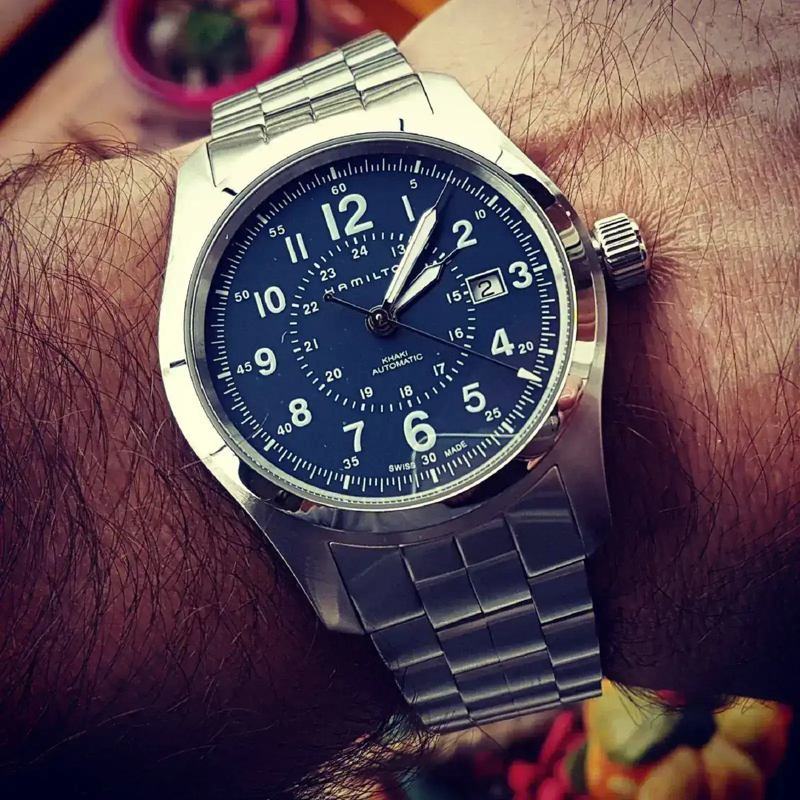 Hamilton Khaki Field Auto 42 mm 100M Blue Dial Bracelet #H70605143 (1).webp