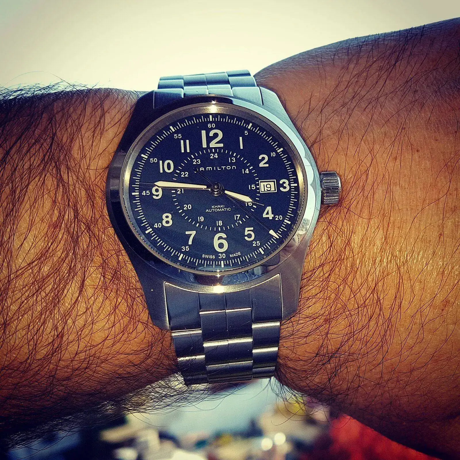 Hamilton Khaki Field Auto 42 mm 100M Blue Dial Bracelet #H70605143 (2).webp