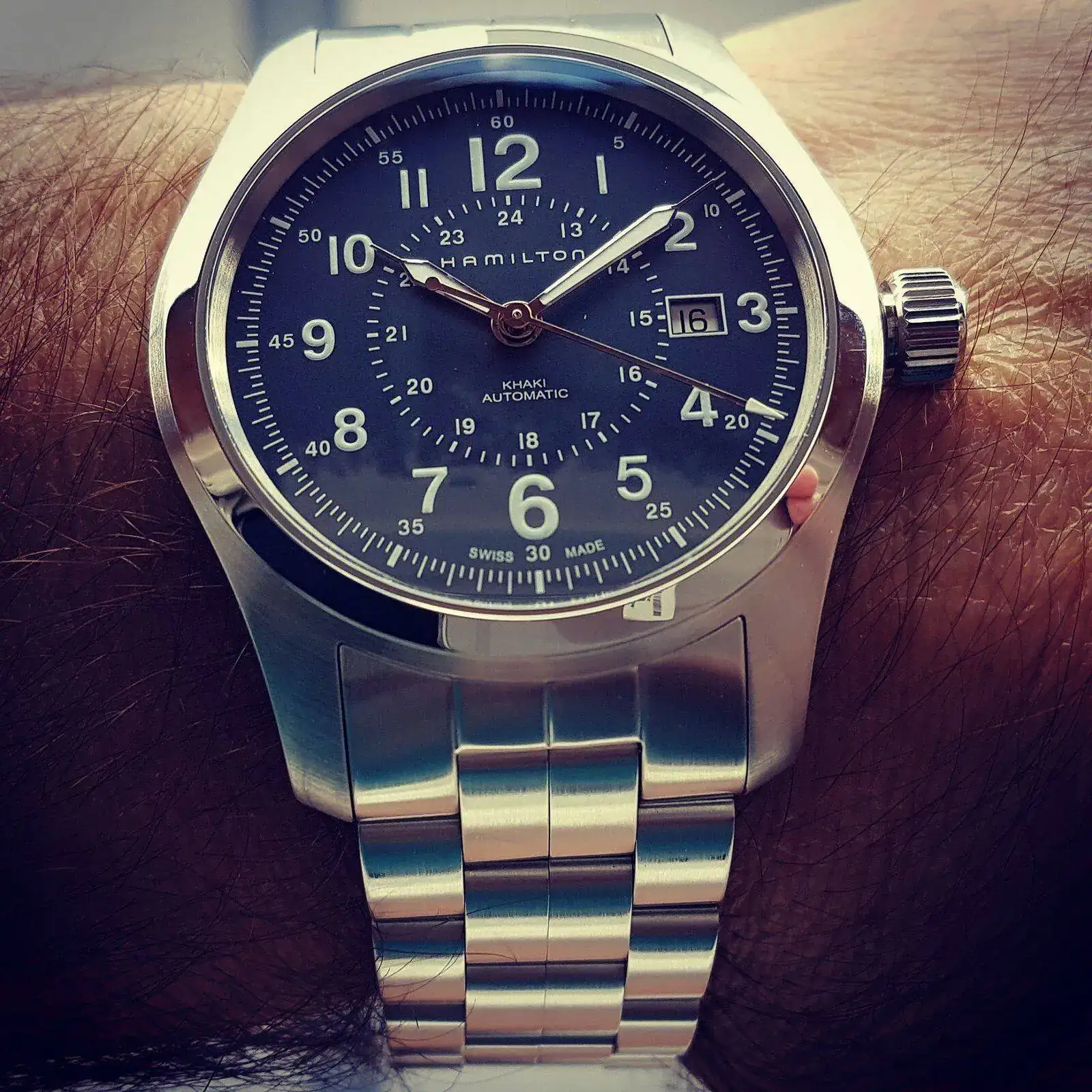 Hamilton Khaki Field Auto 42 mm 100M Blue Dial Bracelet #H70605143 (2).webp