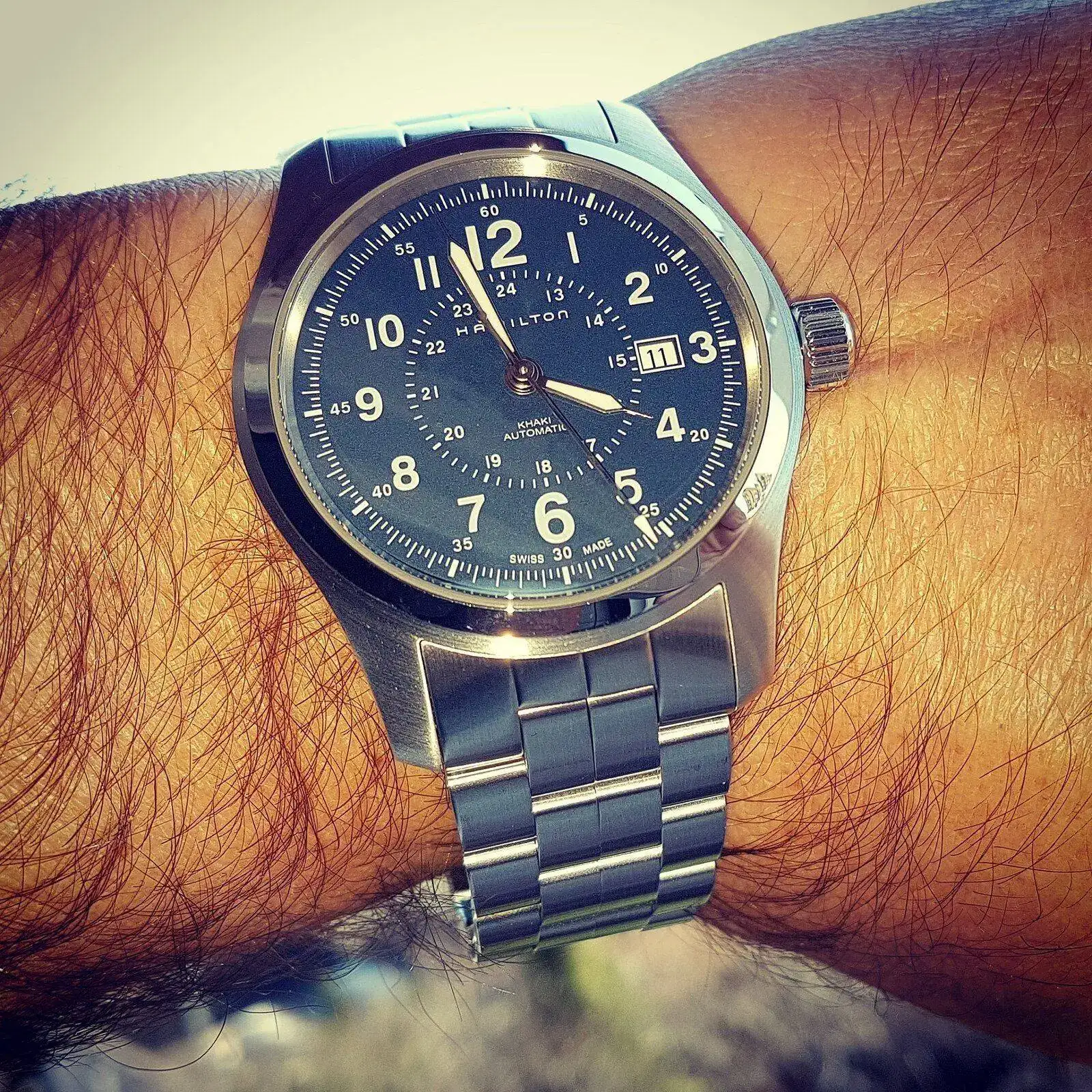 Hamilton Khaki Field Auto 42 mm 100M Blue Dial Bracelet #H70605143 (2).webp