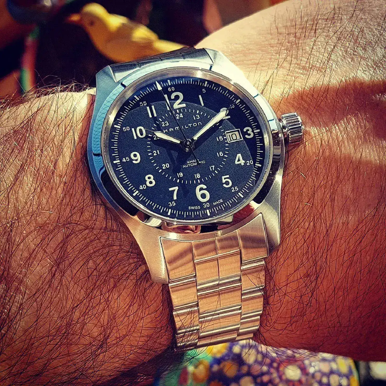 Hamilton Khaki Field Auto 42 mm 100M Blue Dial Bracelet #H70605143.webp