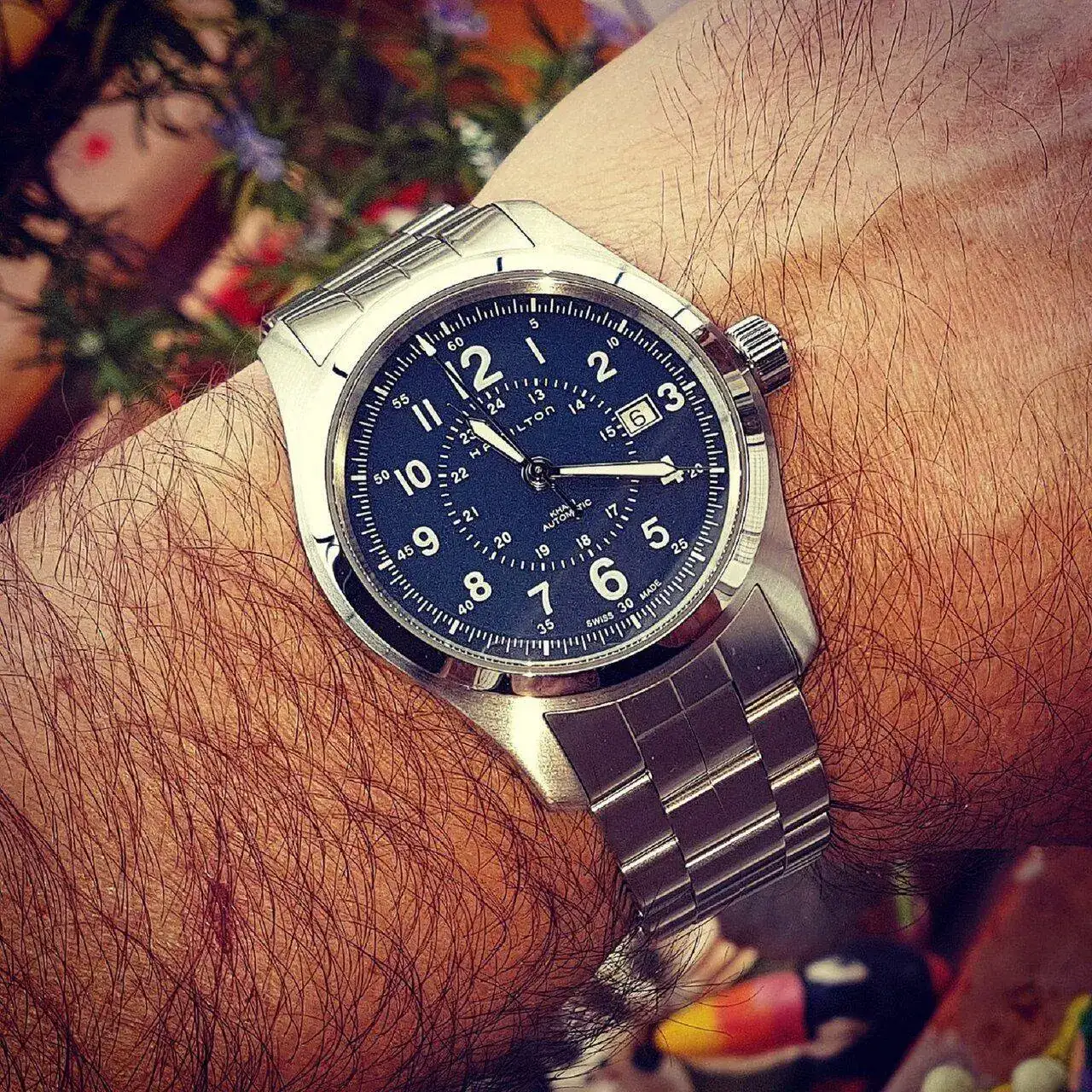 Hamilton Khaki Field Auto 42 mm 100M Blue Dial Bracelet #H70605143.jpg