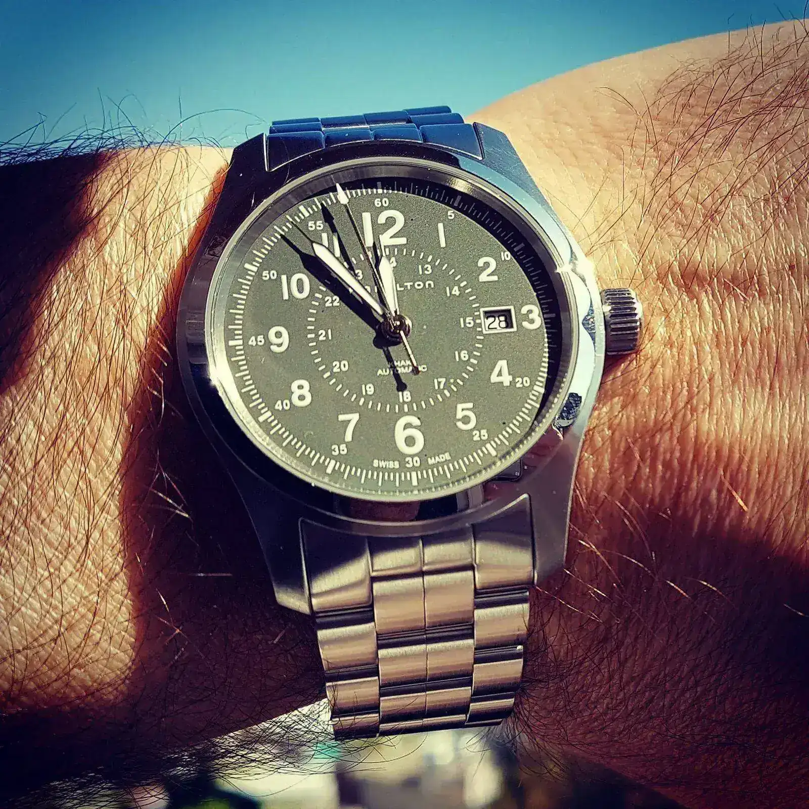 Hamilton Khaki Field Auto 42mm 100M Green Dial Cal. H10 Ref. H70605163 (1).webp