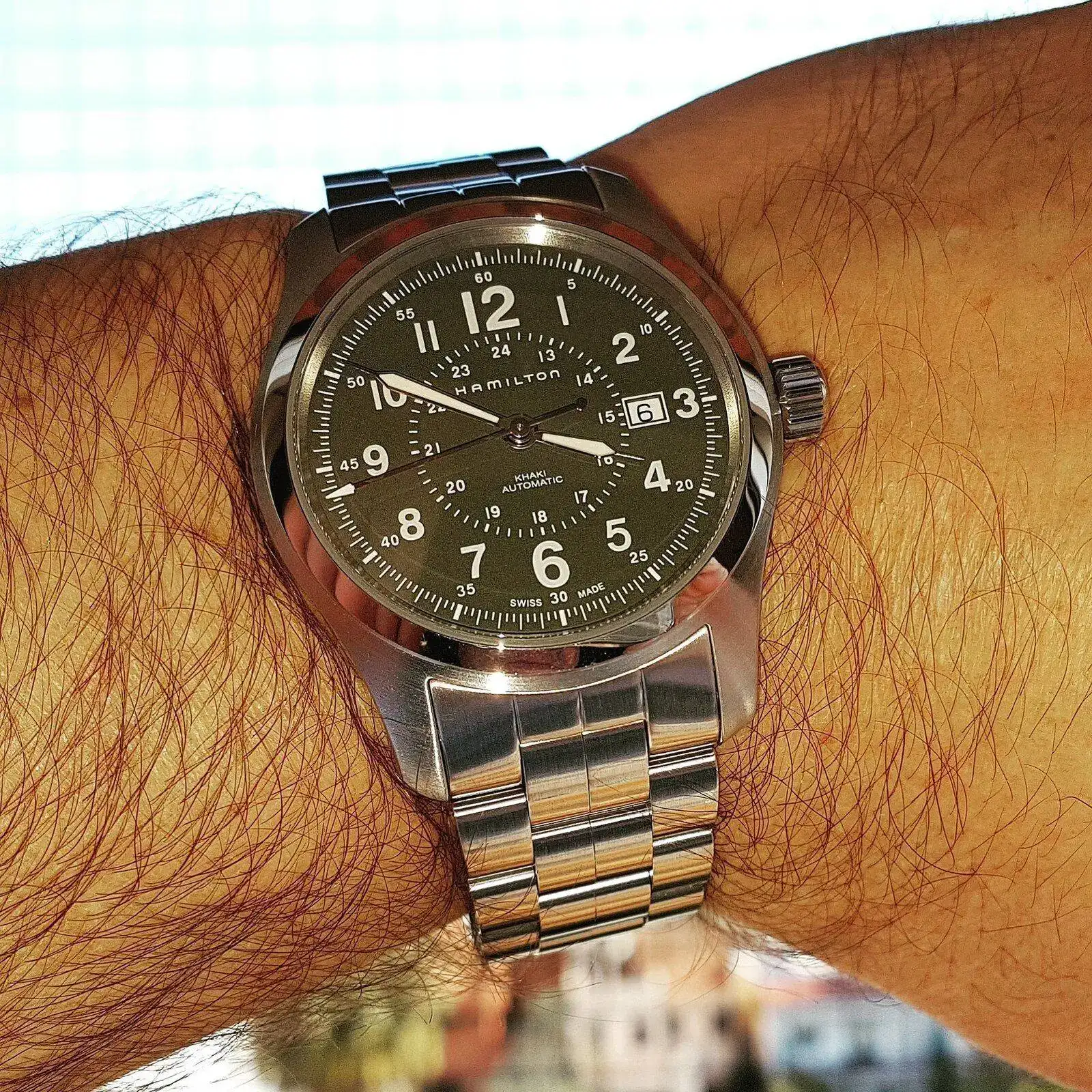 Hamilton Khaki Field Auto 42mm 100M Green Dial Cal. H10 Ref. H70605163 (1).webp