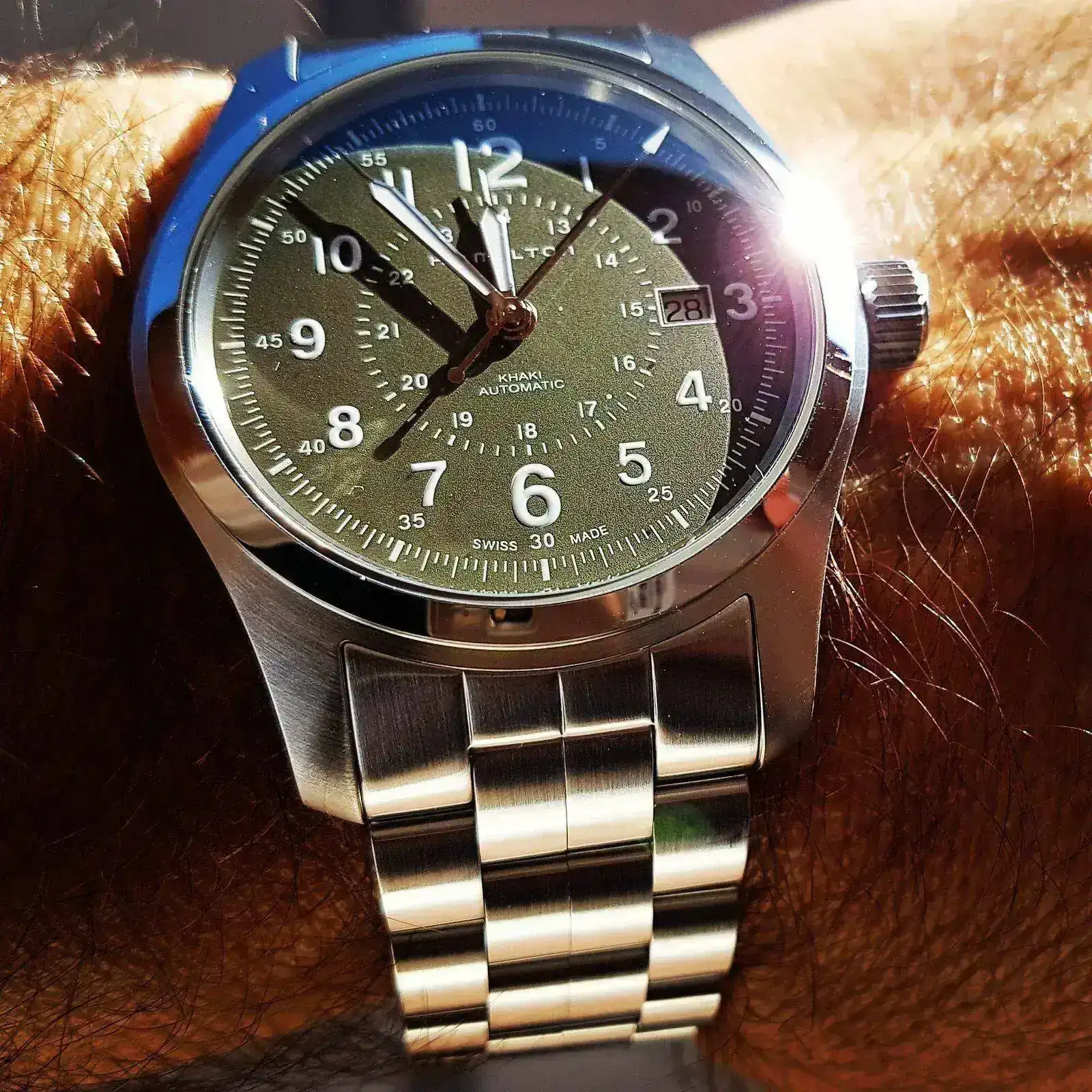 Hamilton Khaki Field Auto 42mm 100M Green Dial Cal. H10 Ref. H70605163 (2).webp
