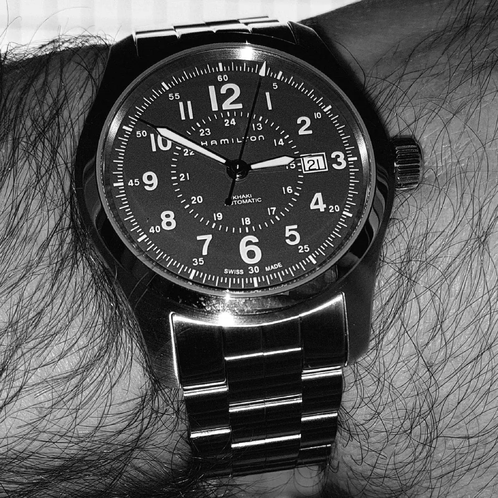 Hamilton Khaki Field Auto 42mm 100M Green Dial Cal. H10 Ref. H70605163 (B&W).webp