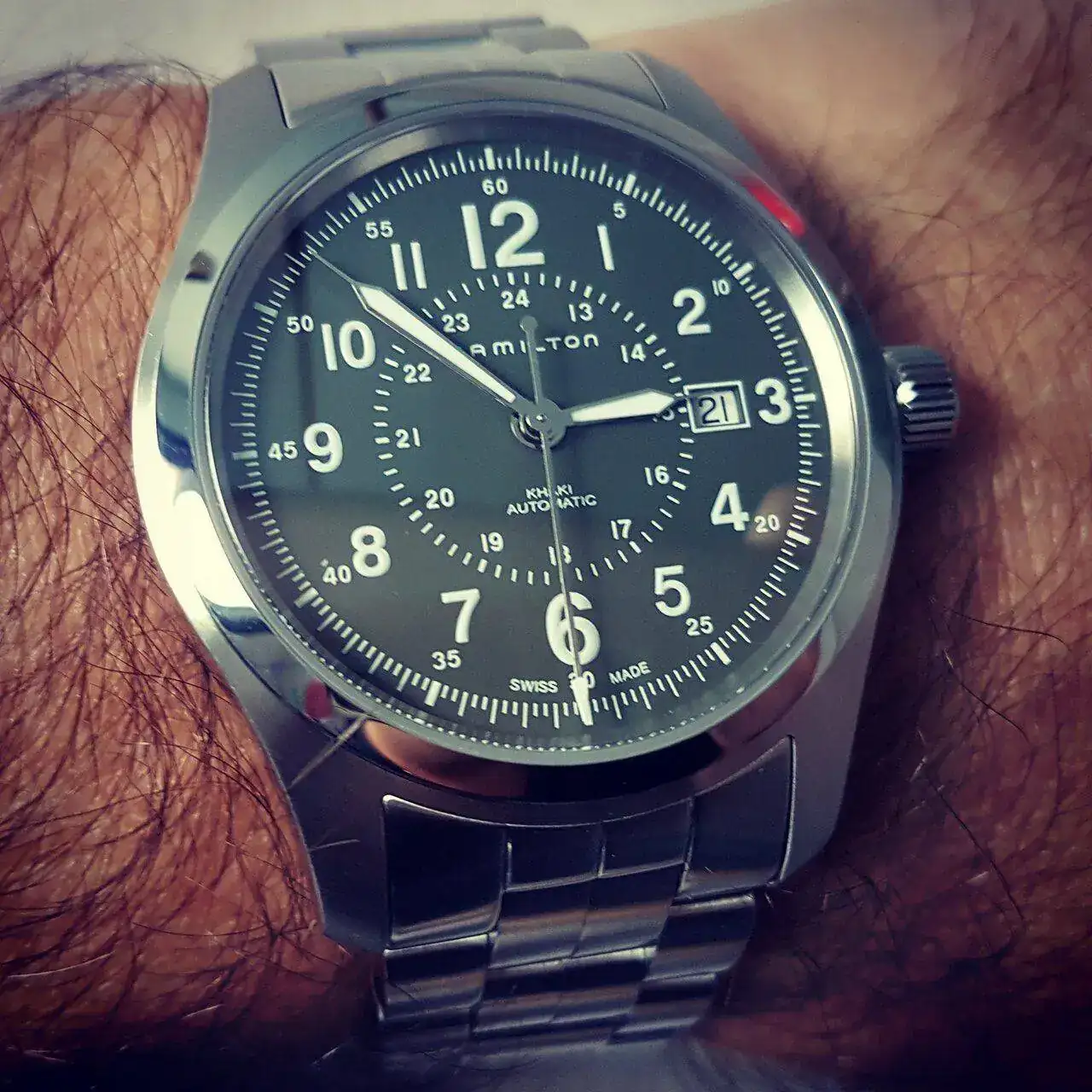 Hamilton Khaki Field Auto 42mm 100M Green Dial Cal. H10 Ref. H70605163.webp