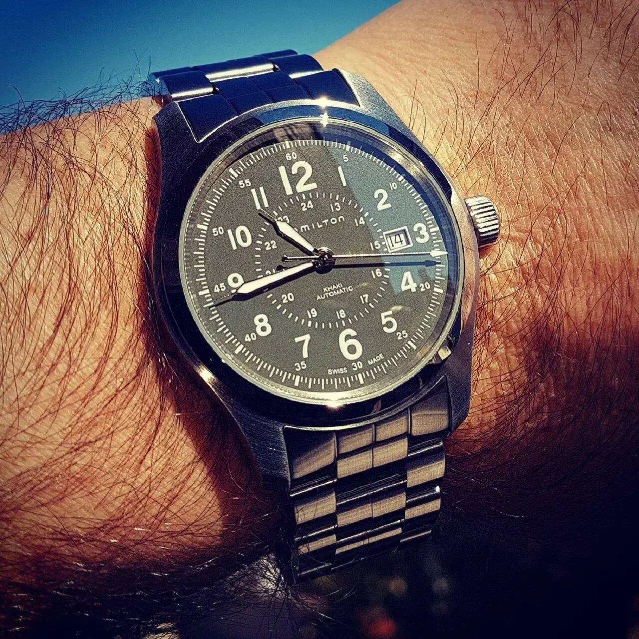 Hamilton Khaki Field Auto 42mm 100M Green Dial Cal. H10 Ref. H70605163.webp