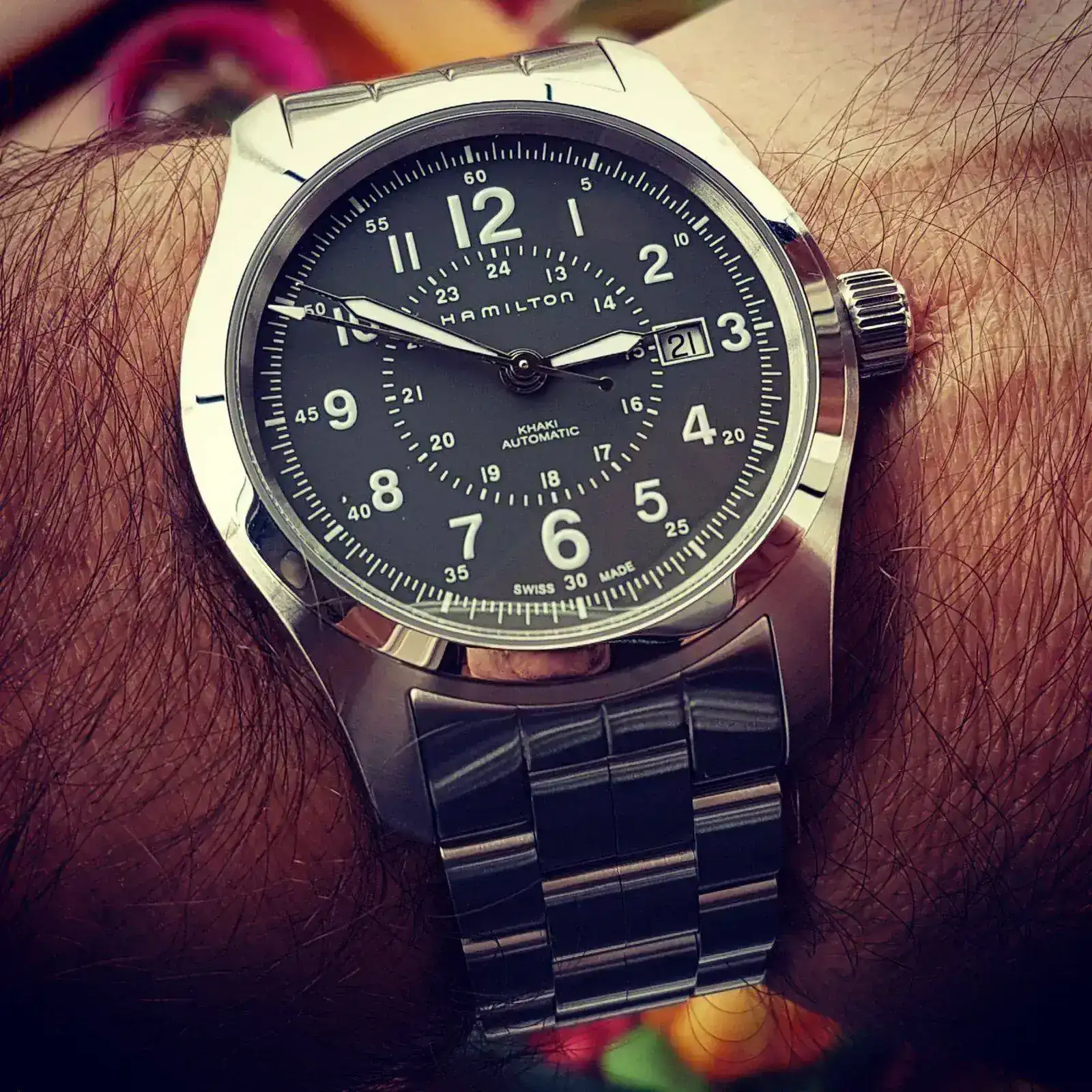 Hamilton Khaki Field Auto 42mm 100M Green Dial Cal. H10 Ref. H70605163.webp