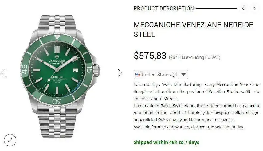 Meccanicha Veneziane Green Dial 42 mm MV.webp