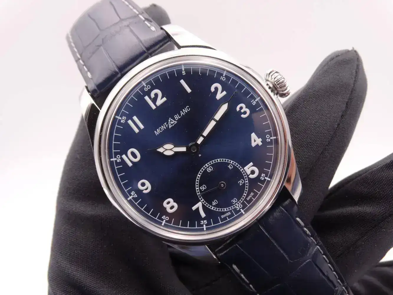 Montblanc 1858 hand wind small second 6567.webp