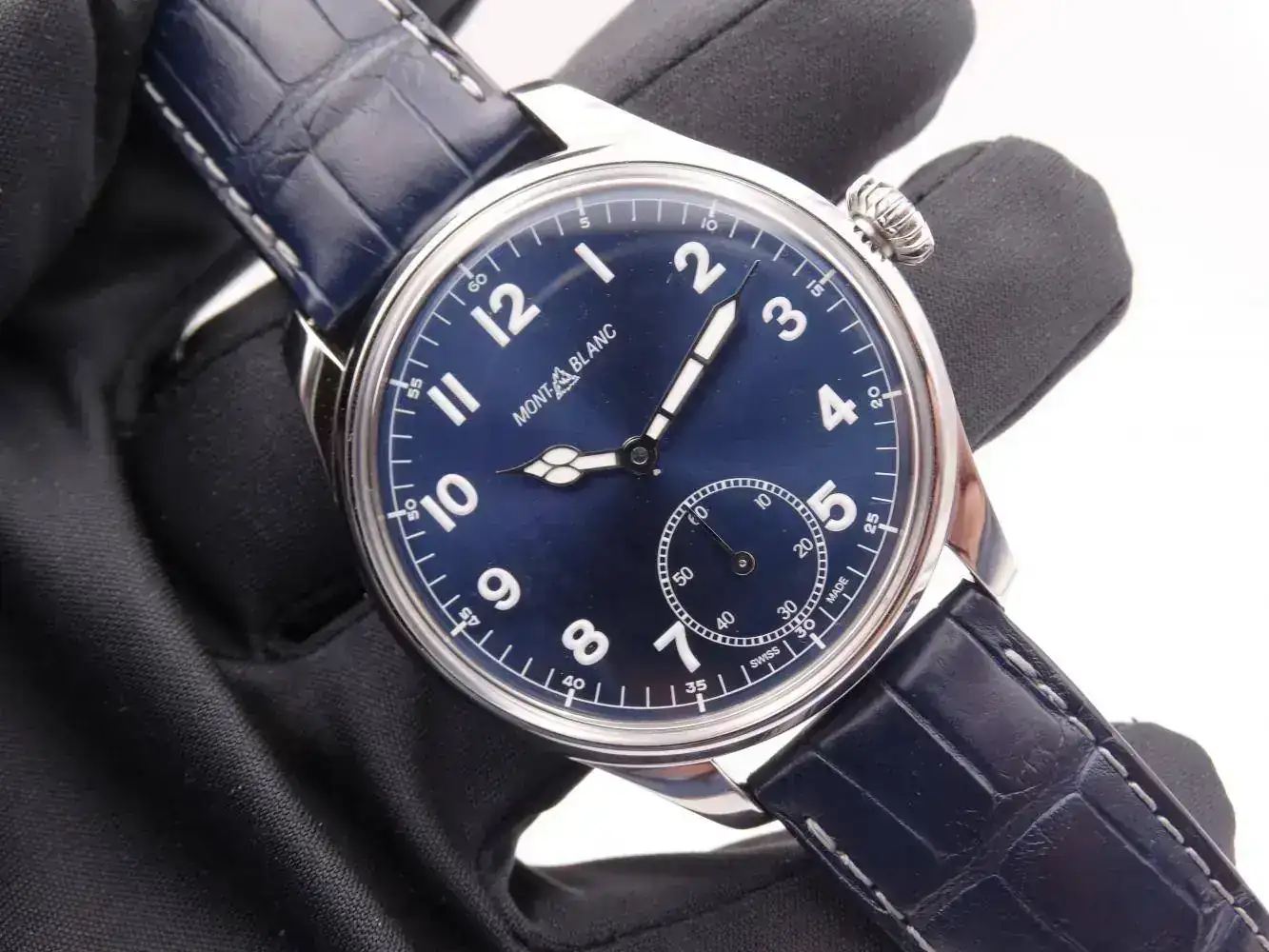 Montblanc 1858 hand wind small second 6569.webp