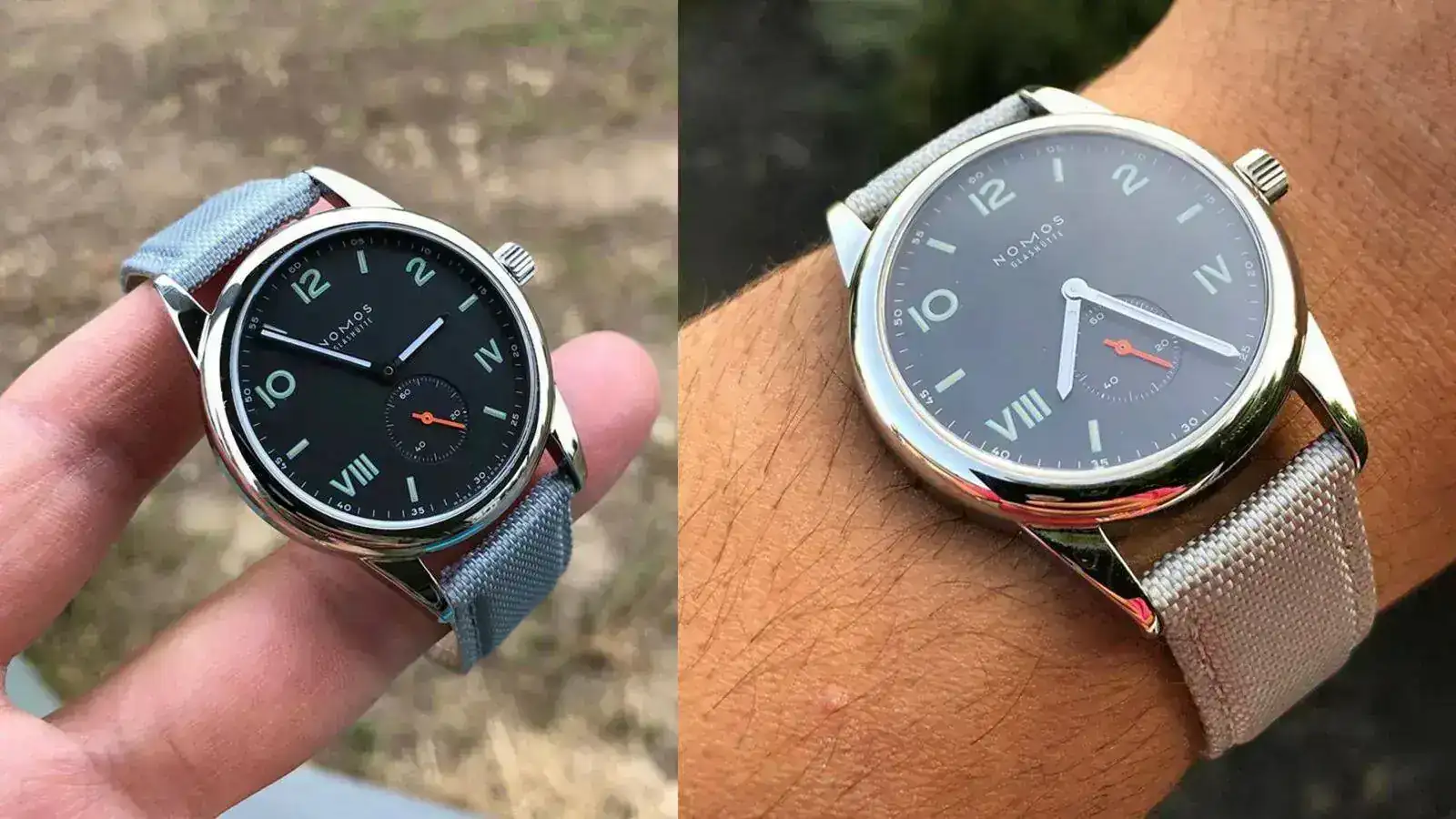 NOMOS Club Campus Nacht Cordura strap watchbandit.webp
