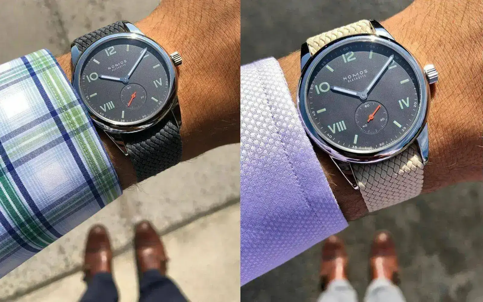 NOMOS Club Campus Nacht Perlon strap watchbandit.webp