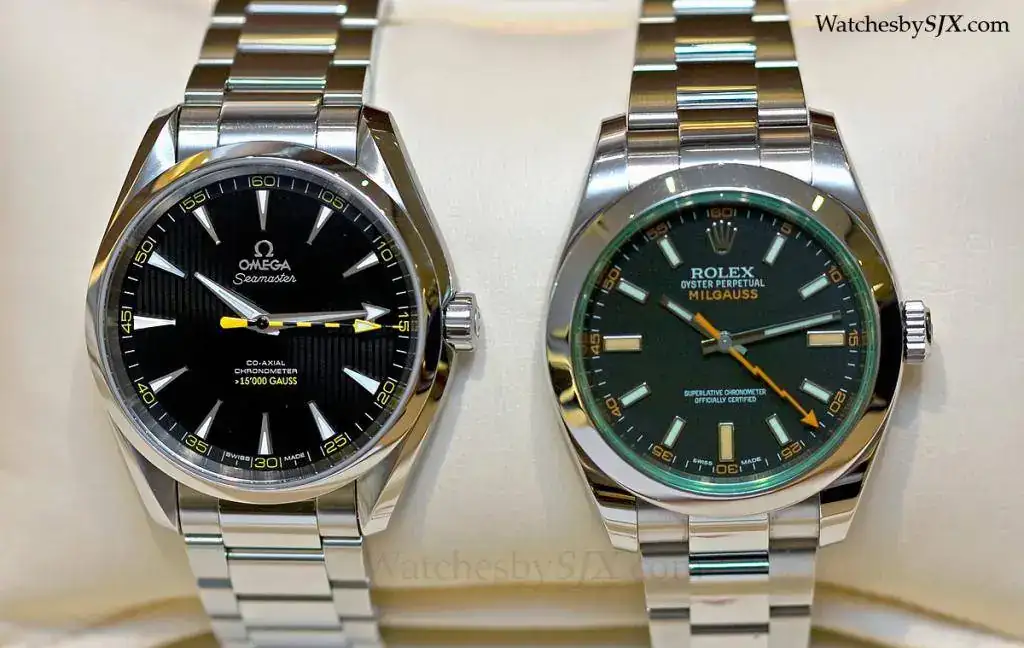 Omega Aqua Terra 15,000 Gauss vs Rolex Milgauss 116400GV (3).webp