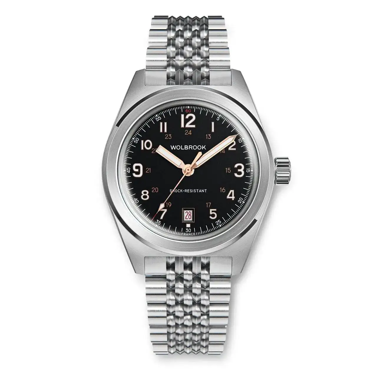 outrider-automatic-watch-black-gilt-dial-white-lum-beads-of-rice-bracelet-23-oa-001-bor-stl.webp