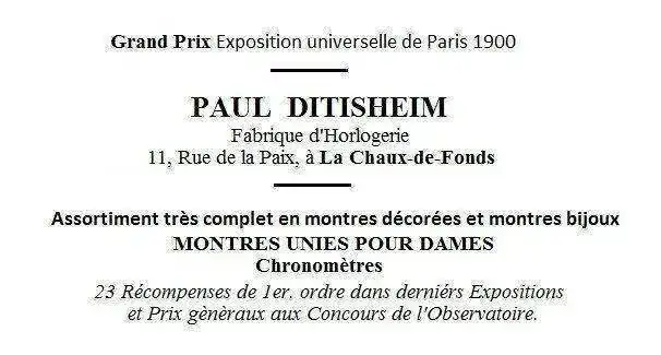 Paul Ditisheim - Aviso desde el 25 de noviembre de 1900.webp