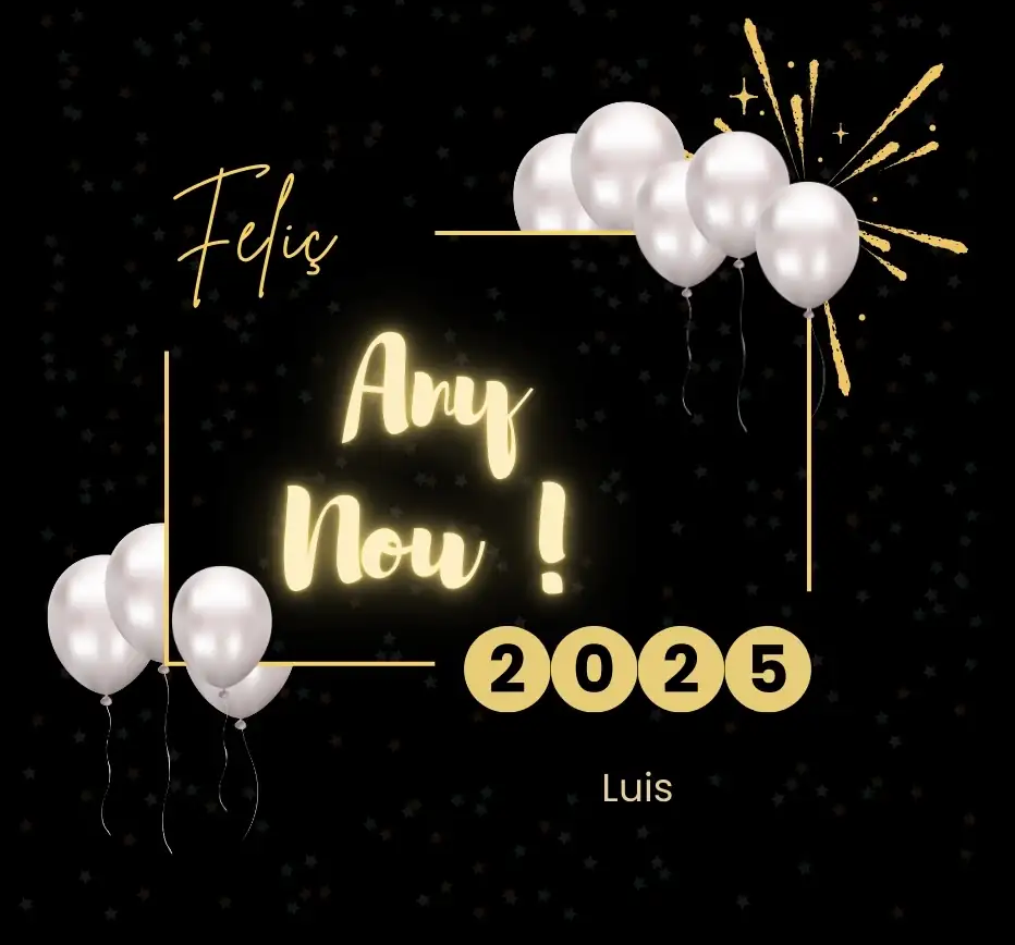 Post instagram happy new year 2025 cool negro blanco y dorado.webp