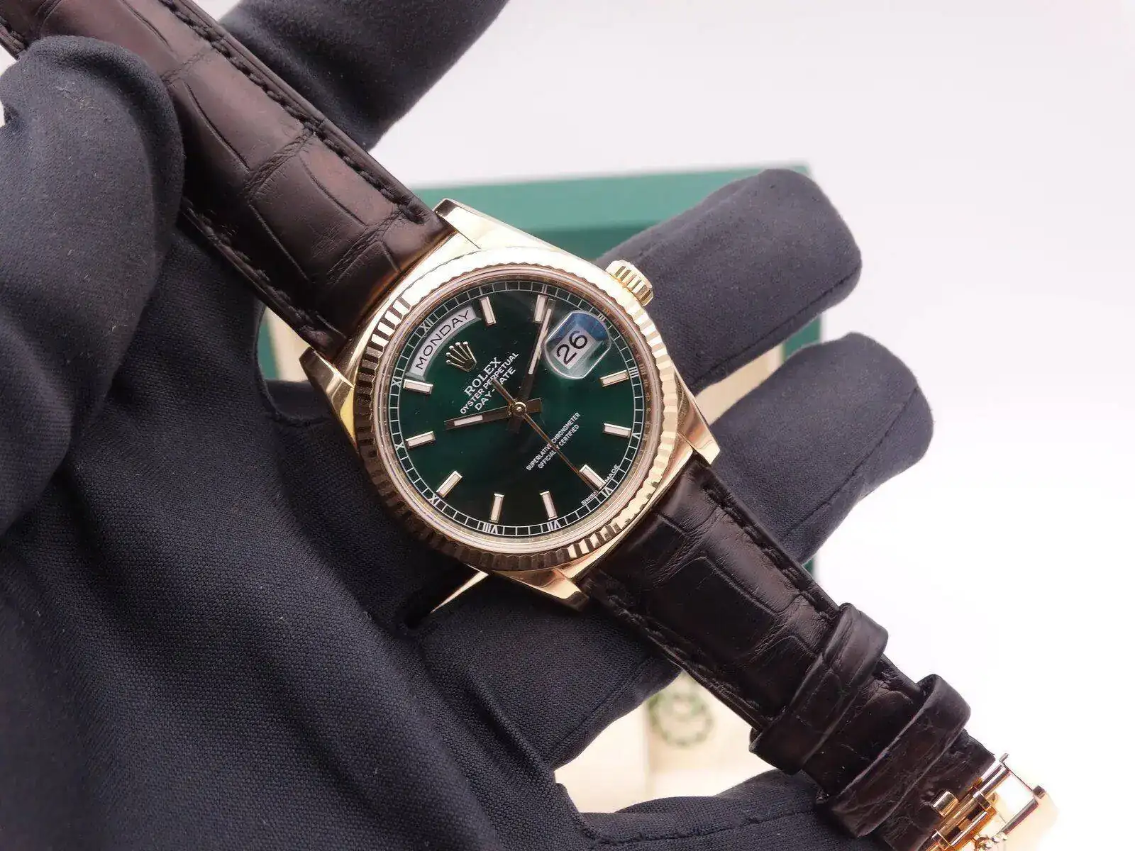 Rolex Day Date Gold 118138 Gold Green 04730.webp