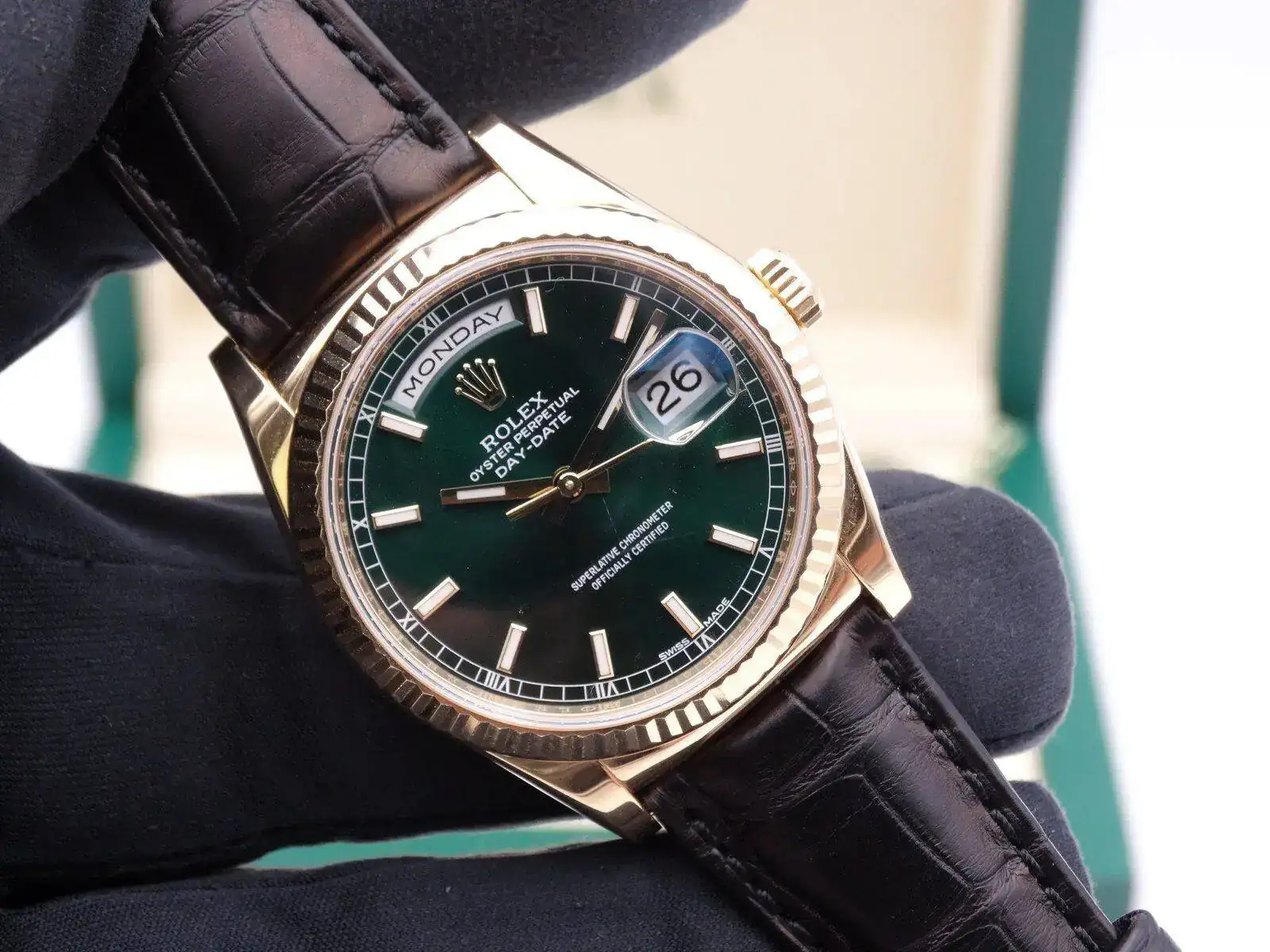 Rolex Day Date Gold 118138 Gold Green 04739.webp