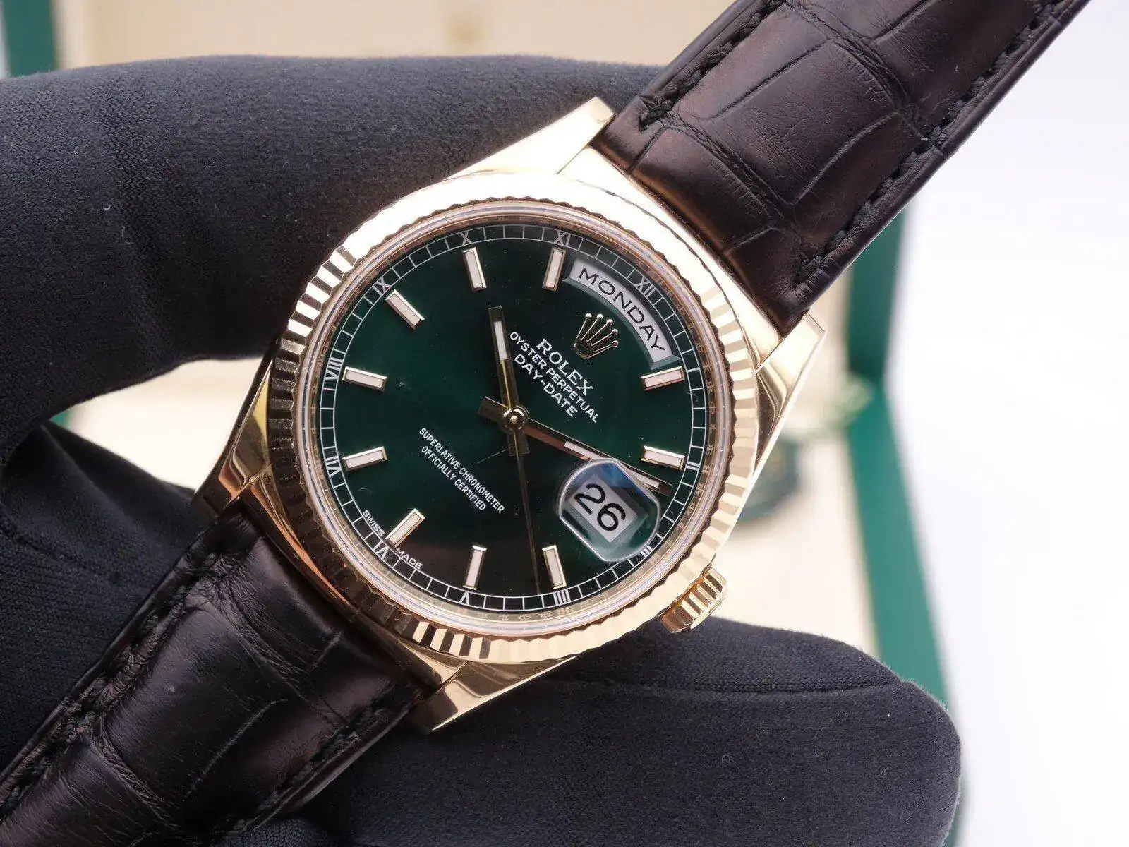Rolex Day Date Gold 118138 Gold Green 04740.webp