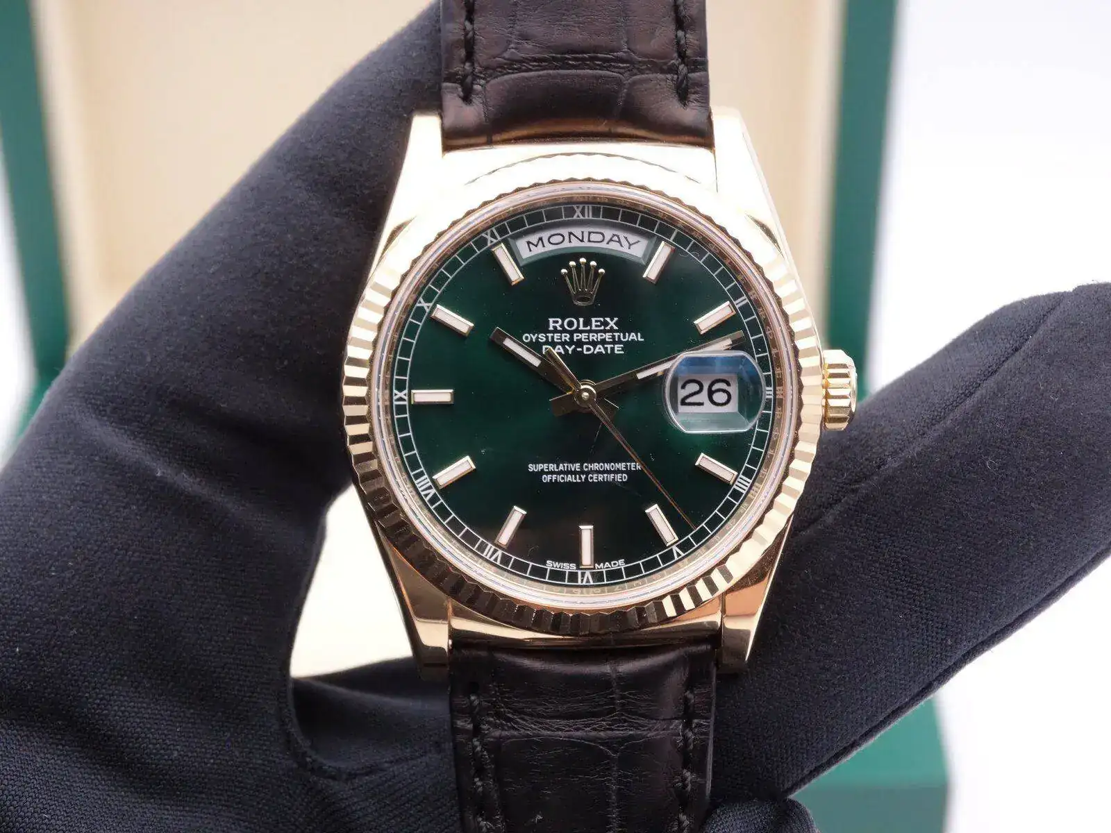 Rolex Day Date Gold 118138 Gold Green 04741.webp