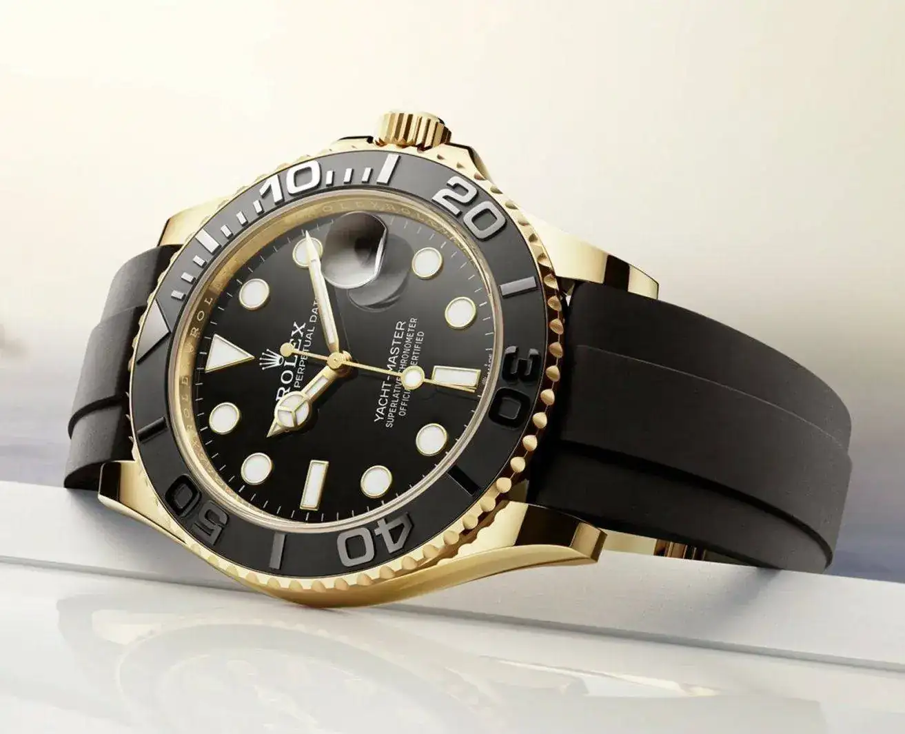 Rolex Yacht Master 42mm 100M Yellow Gold Oysterflex & Oysterlock  Basel 2022.webp