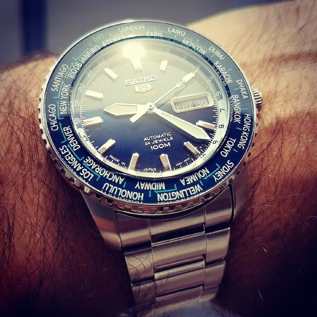 Seiko 5 Sports SRP125 World Time Cal. 4R36 Auto 100M.webp