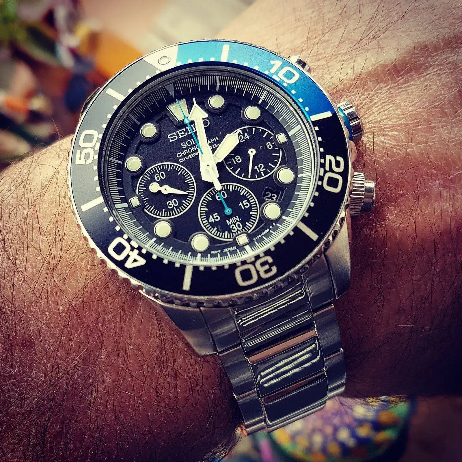 Seiko Solar Daytona Submariner Black  SSC017 200M (1).webp