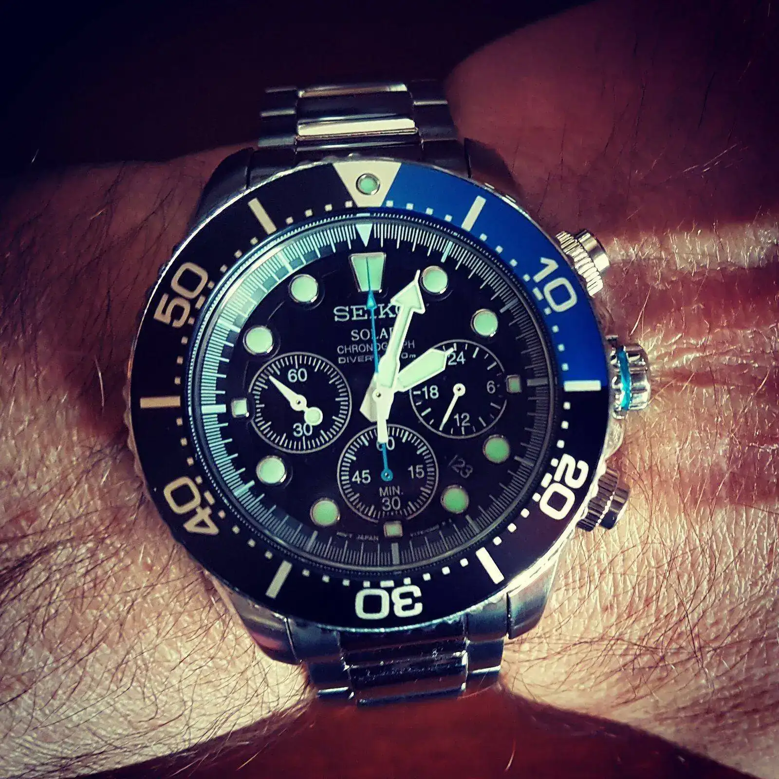 Seiko Solar Daytona Submariner Black  SSC017 200M (3).webp