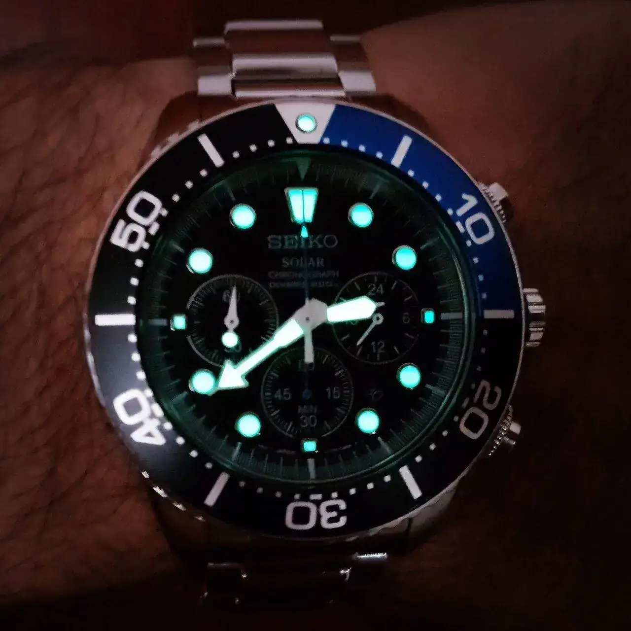 Seiko Solar Daytona Submariner Black  SSC017 200M (3).webp
