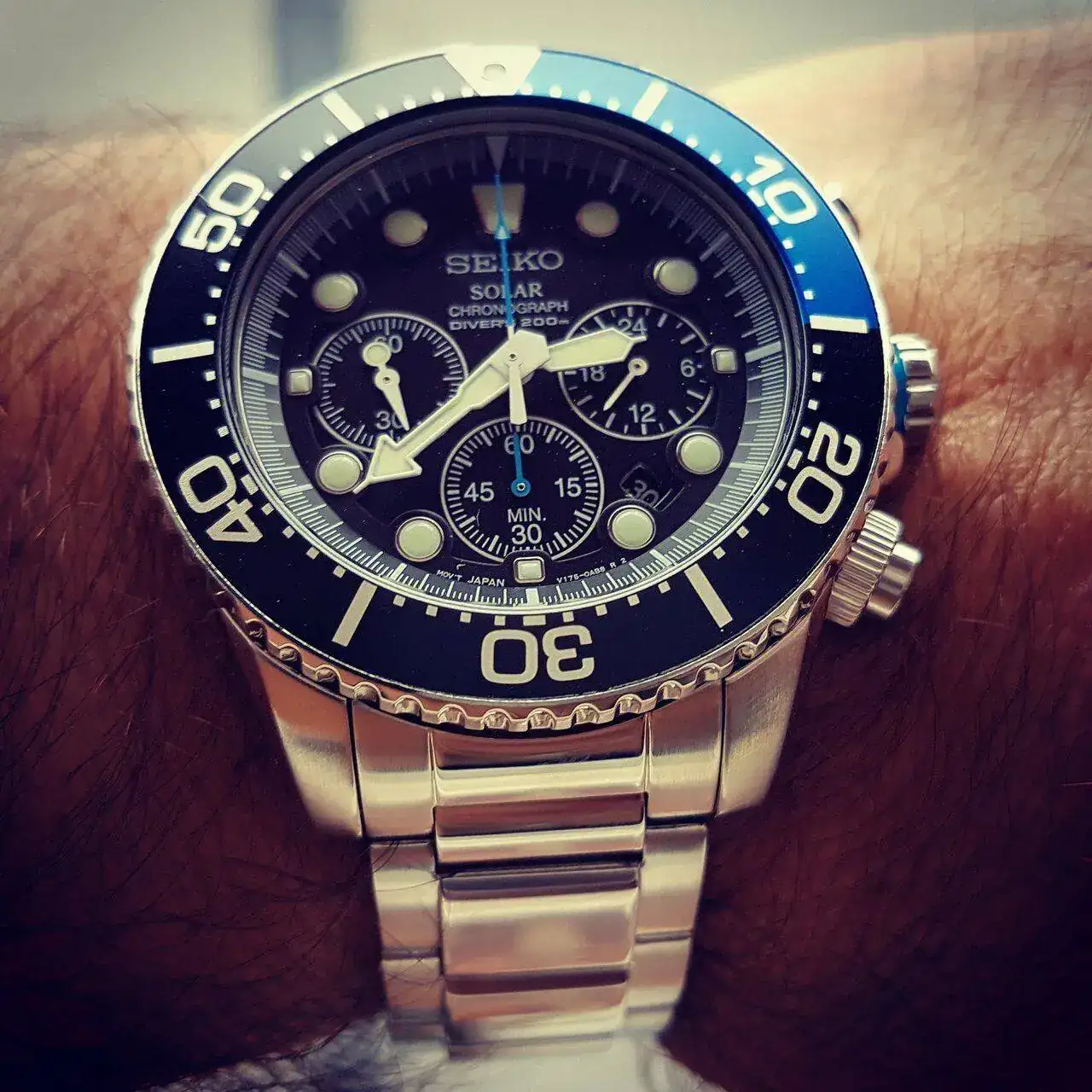 Seiko Solar Daytona Submariner Black  SSC017 200M (4).webp