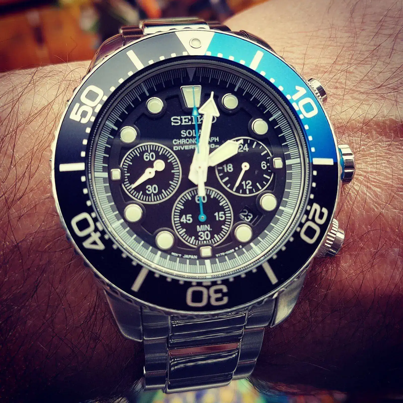 Seiko Solar Daytona Submariner Black  SSC017 200M (5).webp