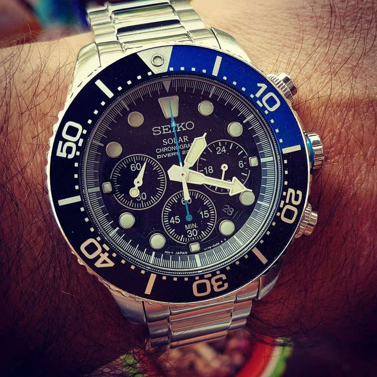 Seiko Solar Daytona Submariner Black  SSC017 200M.webp